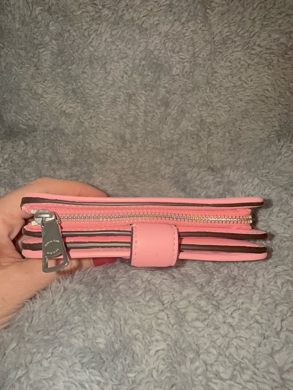 Coach Pink Leather Tabby Medium Wallet C Hardware Snap Closure Box Dust Bag - Picture 5 of 14